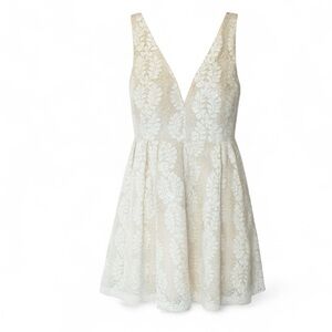 Lulu's Cream Lace Mini Dress